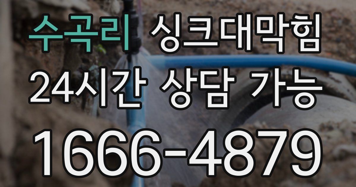 수곡리 싱크대 뚫기
