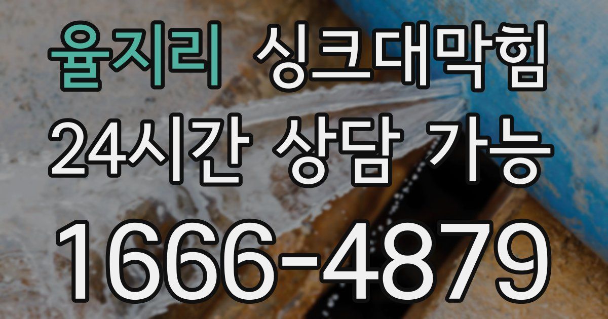 율지리 싱크대 뚫기