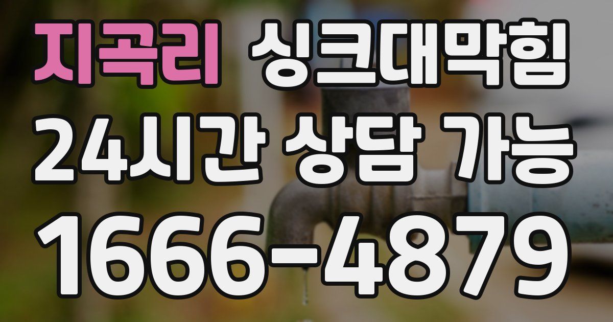 지곡리 싱크대 뚫기