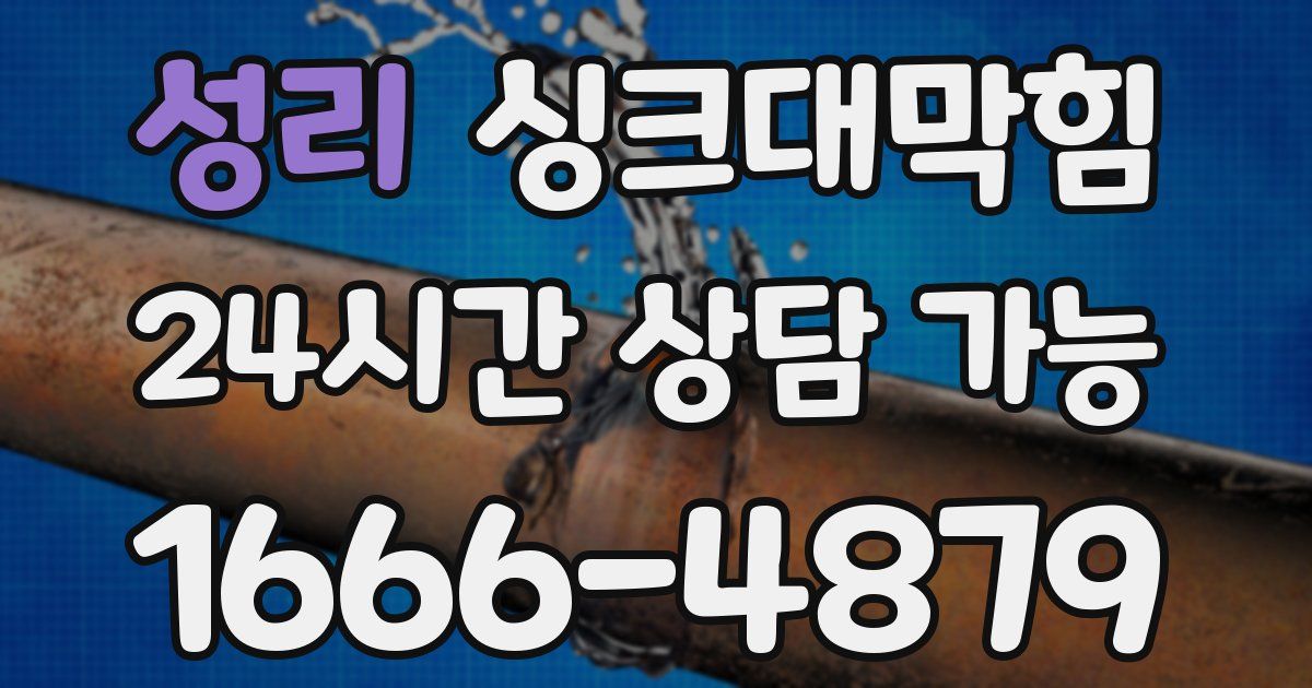 성리 싱크대 뚫기