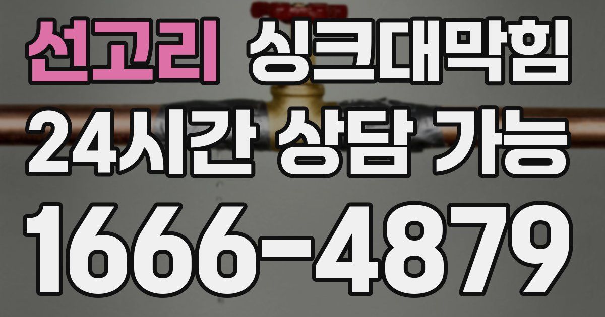 선고리 싱크대 뚫기