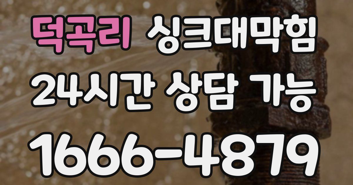 덕곡리 싱크대 뚫기