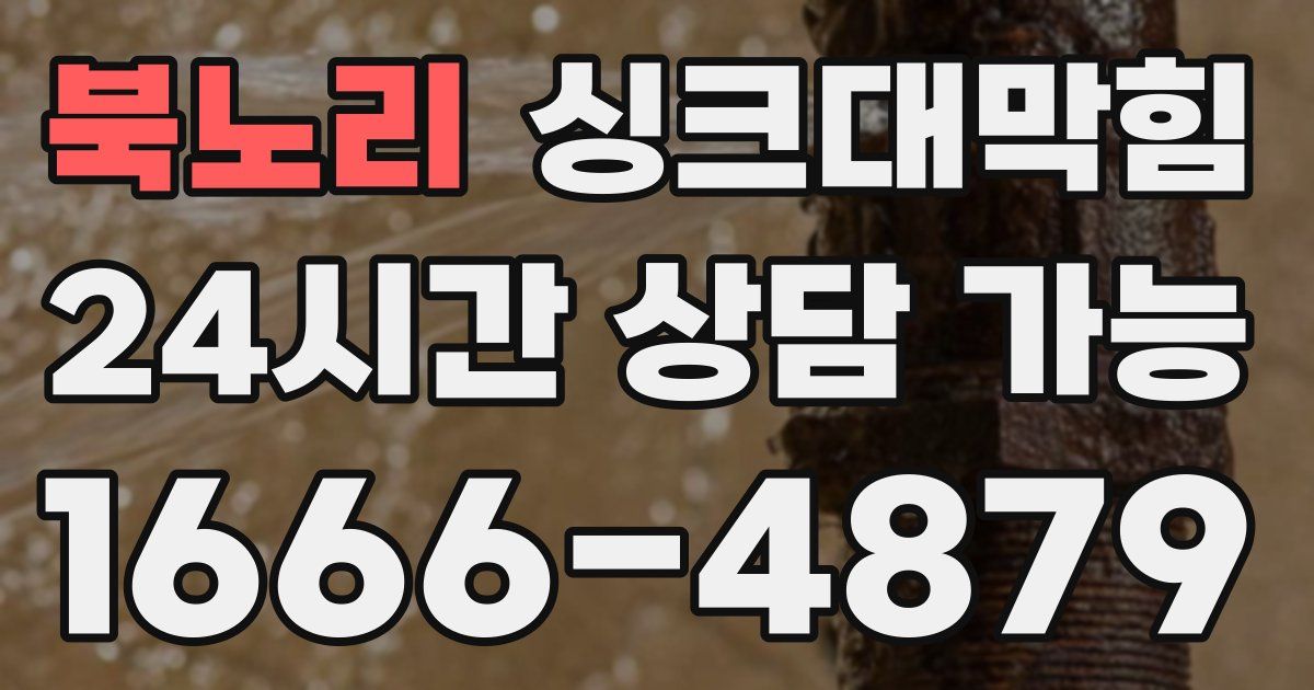 북노리 싱크대 뚫기