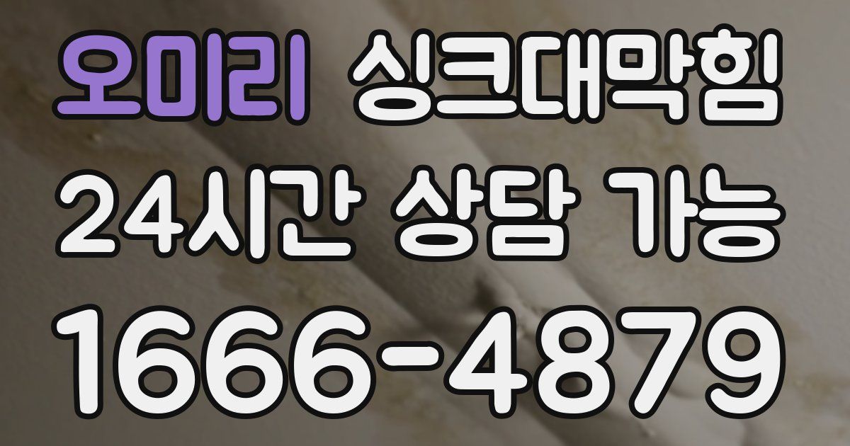 오미리 싱크대 뚫기