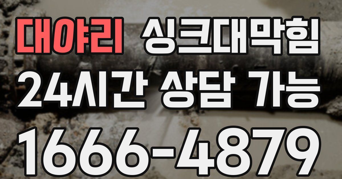 대야리 싱크대 뚫기