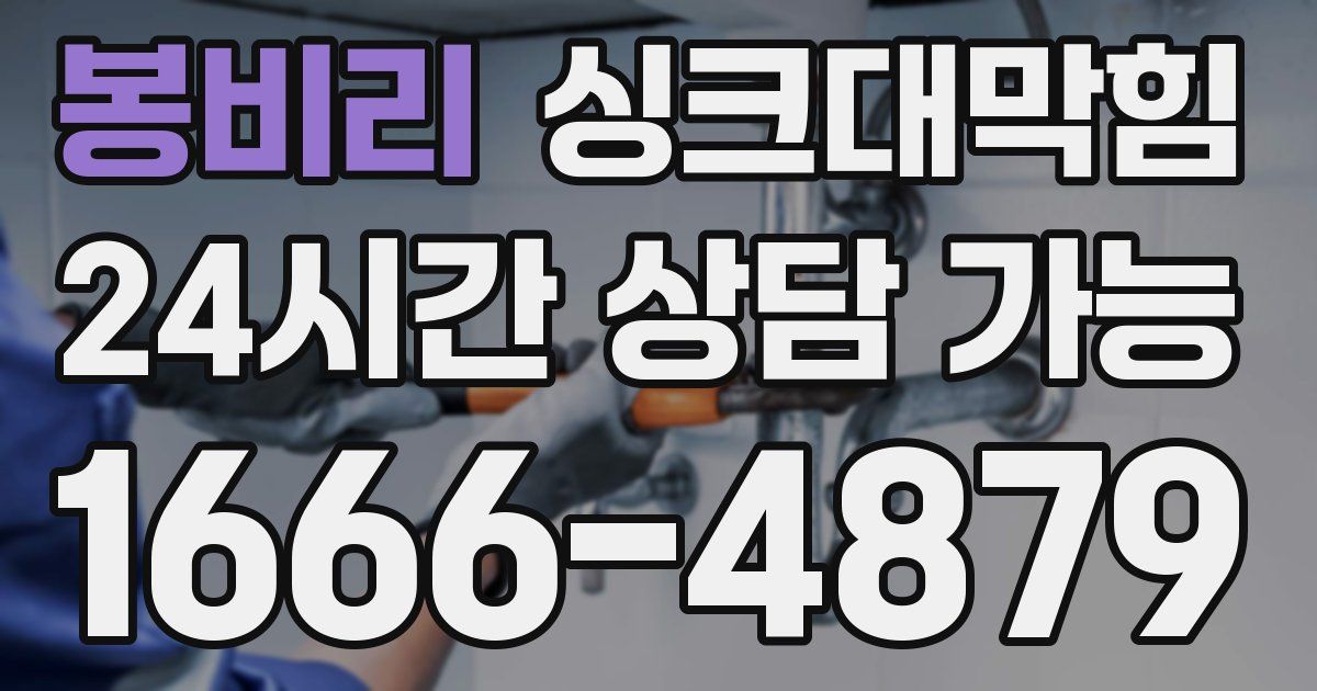 봉비리 싱크대 뚫기