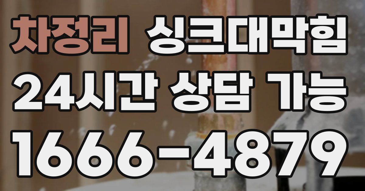 차정리 싱크대 뚫기