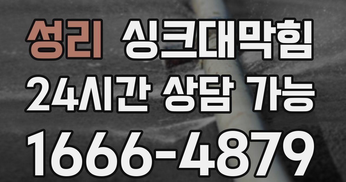 성리 싱크대 뚫기