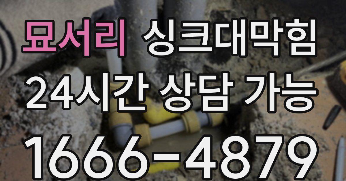 묘서리 싱크대 뚫기