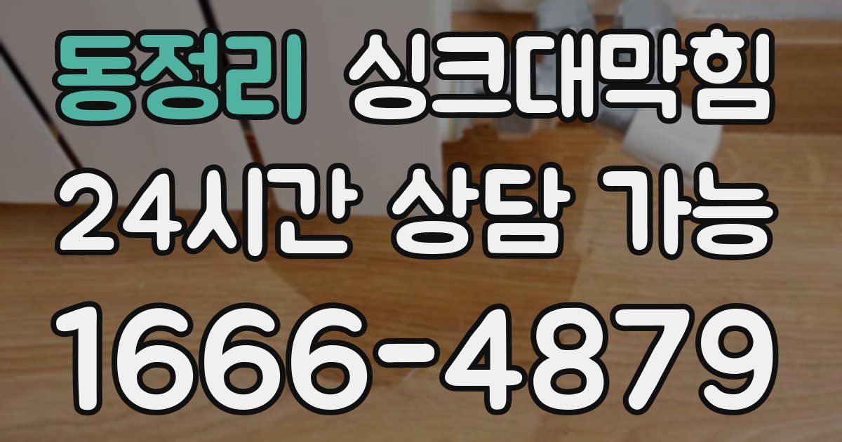 동정리 싱크대 뚫기