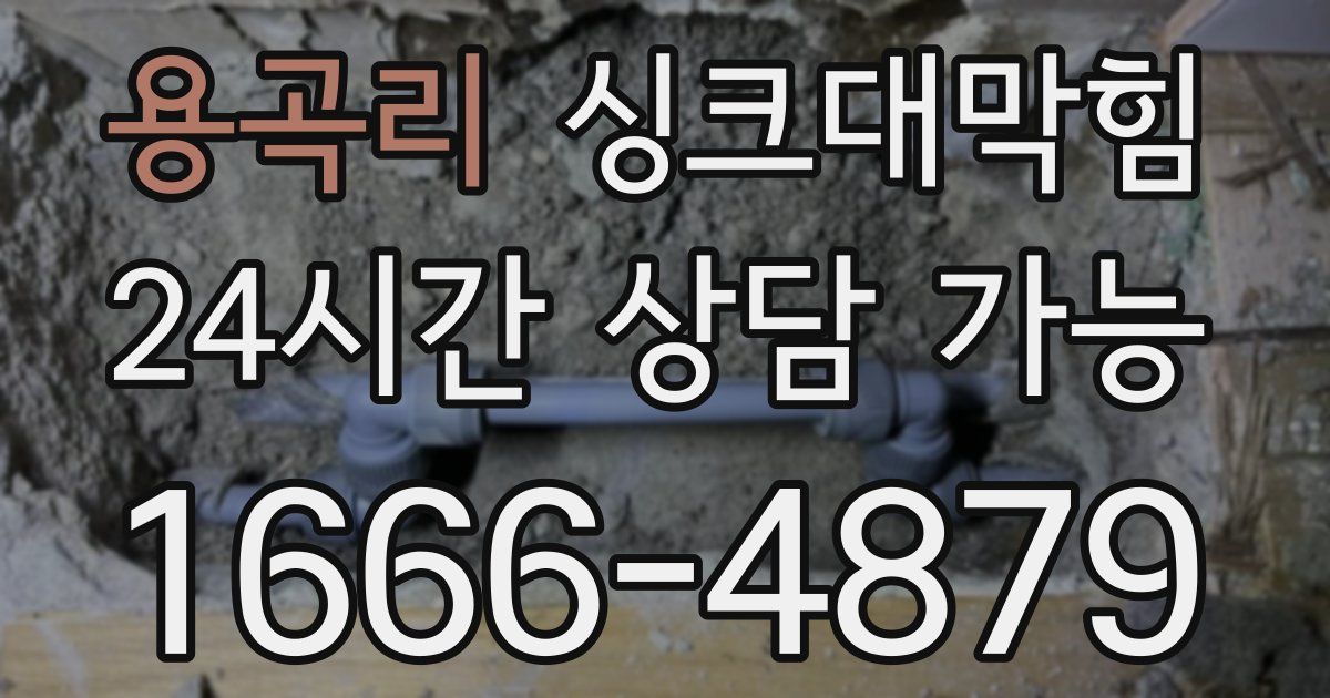 용곡리 싱크대 뚫기
