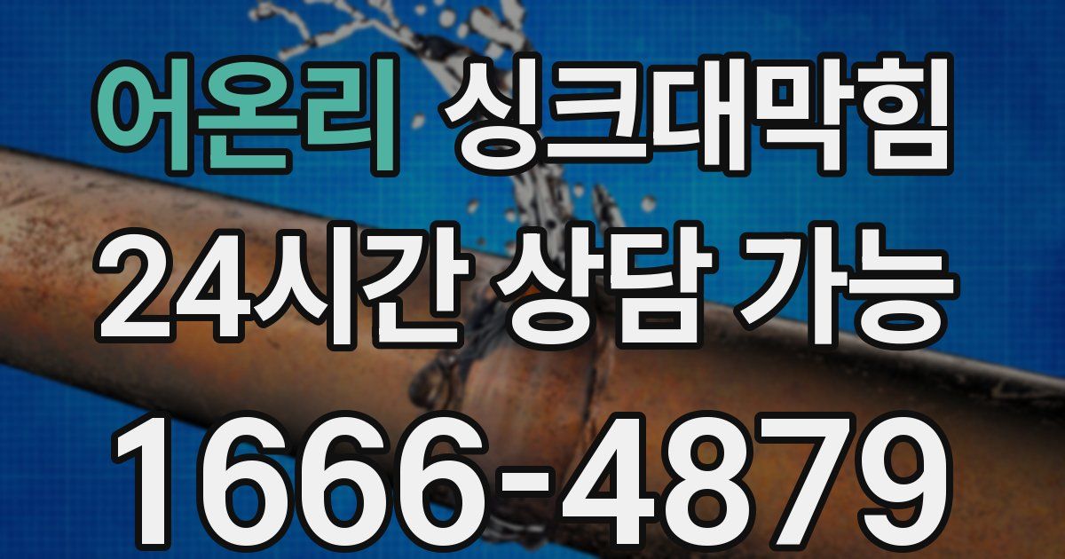 어온리 싱크대 뚫기