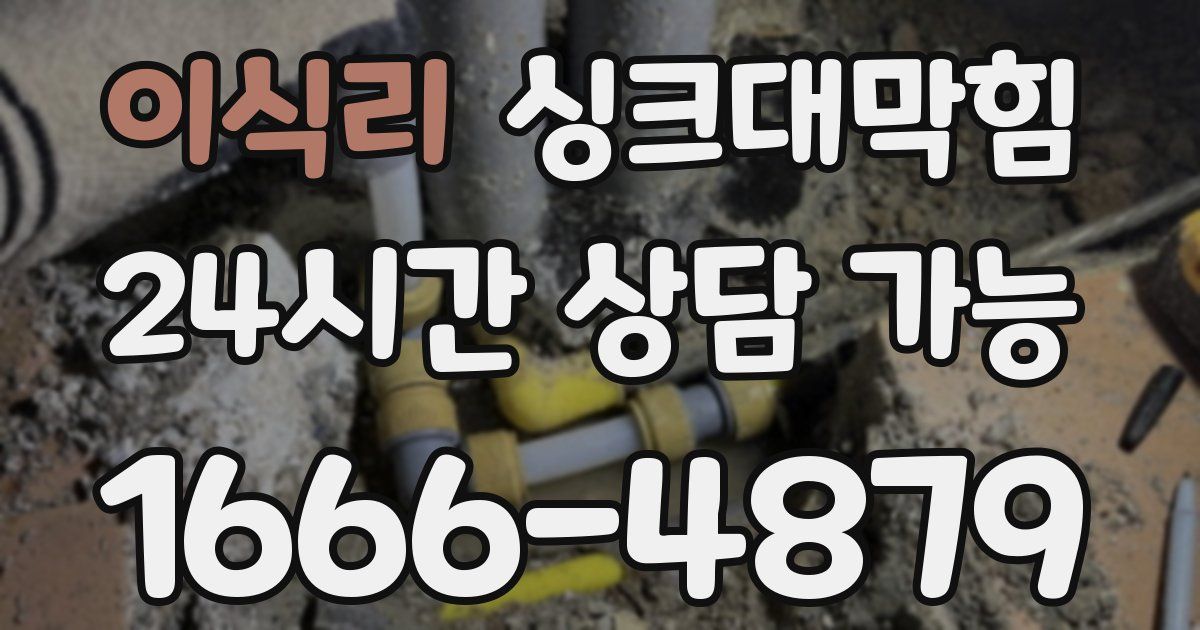 이식리 싱크대 뚫기
