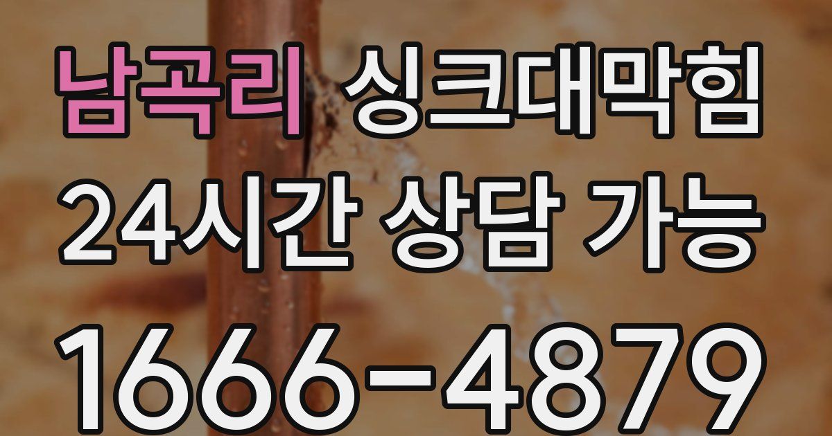 남곡리 싱크대 뚫기