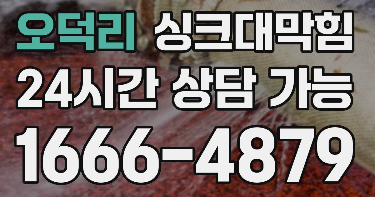 오덕리 싱크대 뚫기