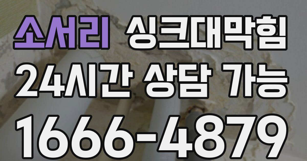 소서리 싱크대 뚫기