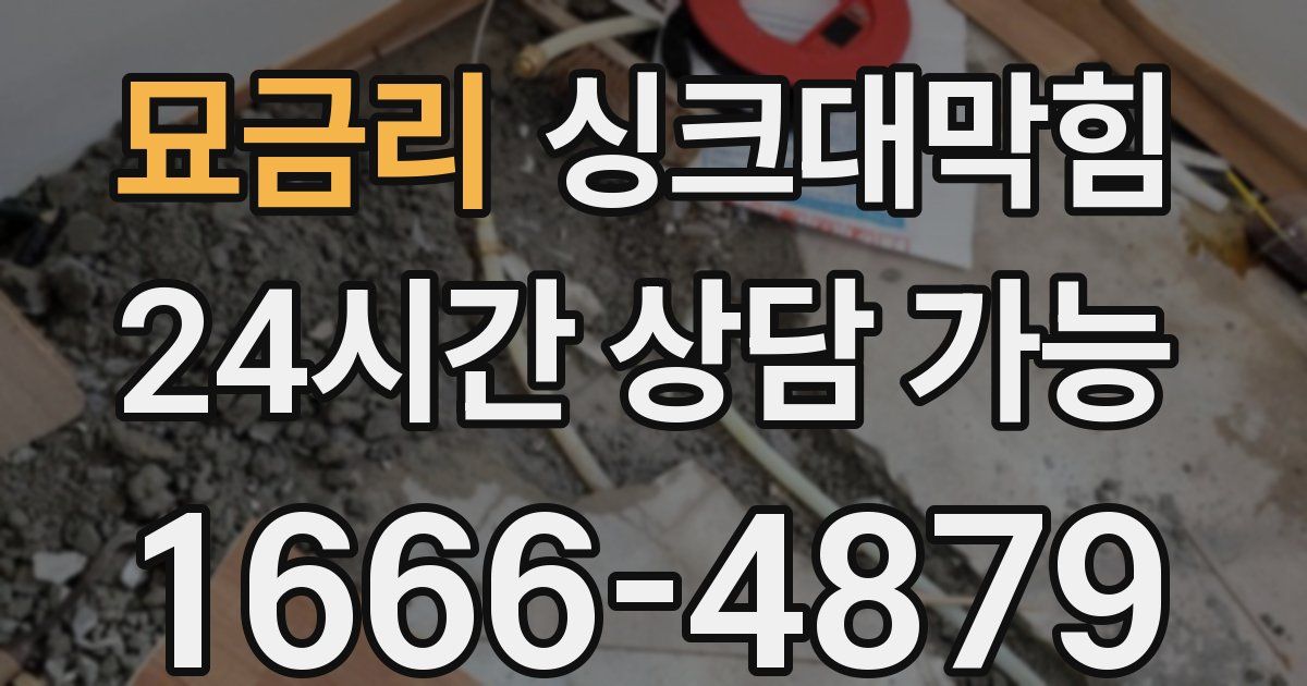 묘금리 싱크대 뚫기