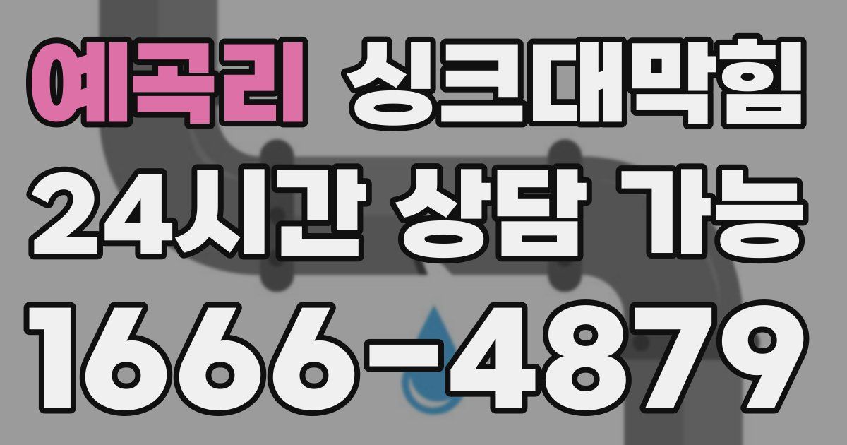 예곡리 싱크대 뚫기