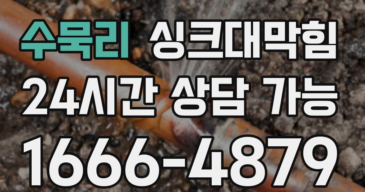 수묵리 싱크대 뚫기
