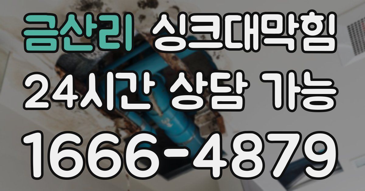 금산리 싱크대 뚫기