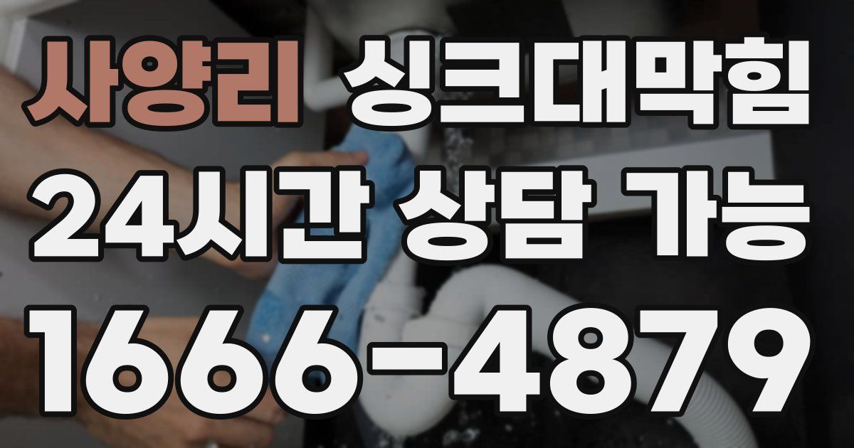 사양리 싱크대 뚫기