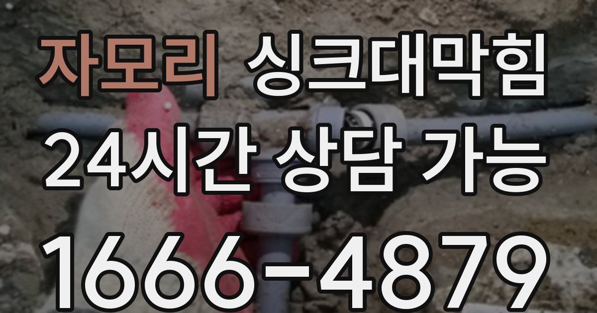 자모리 싱크대 뚫기