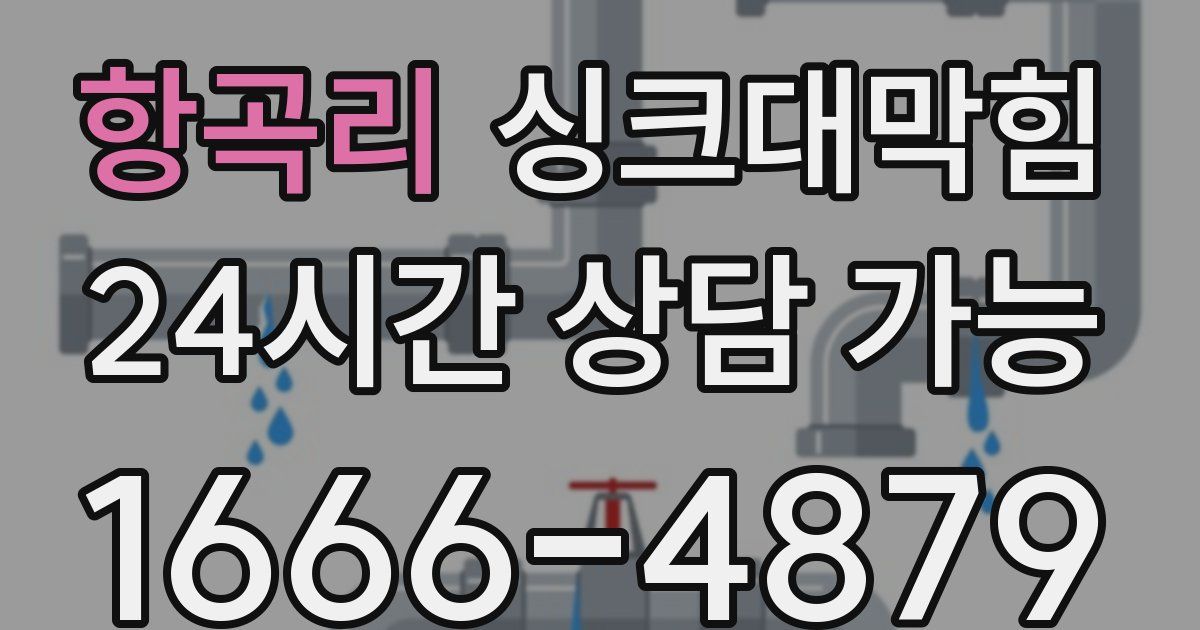 항곡리 싱크대 뚫기