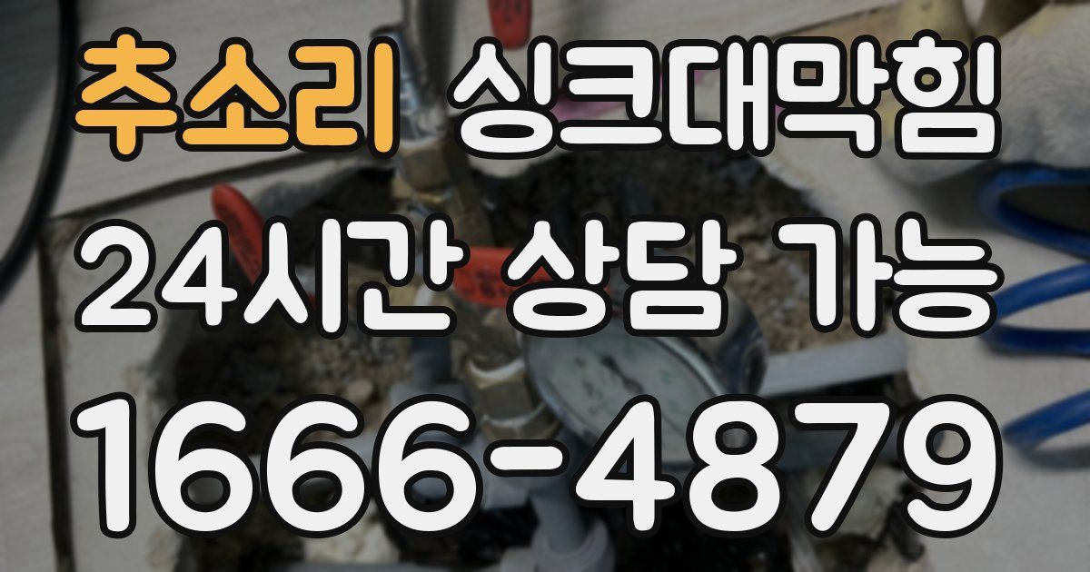 추소리 싱크대 뚫기