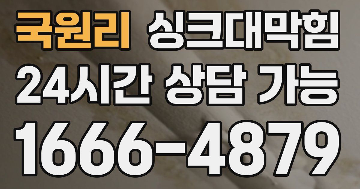 국원리 싱크대 뚫기