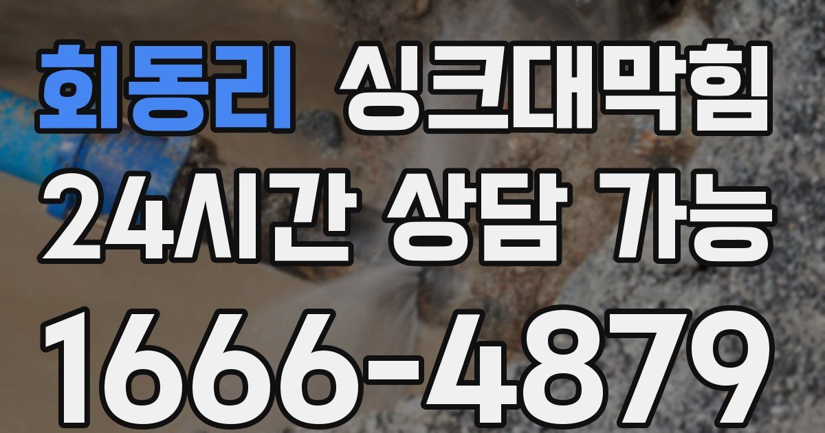 회동리 싱크대 뚫기