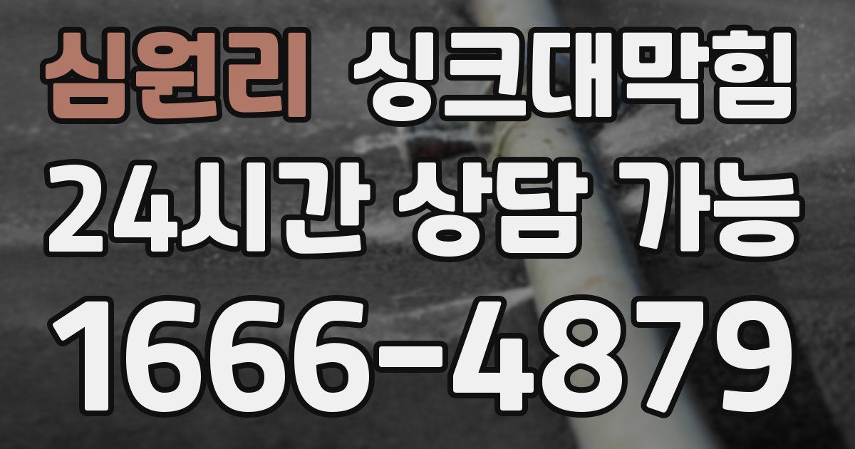 심원리 싱크대 뚫기