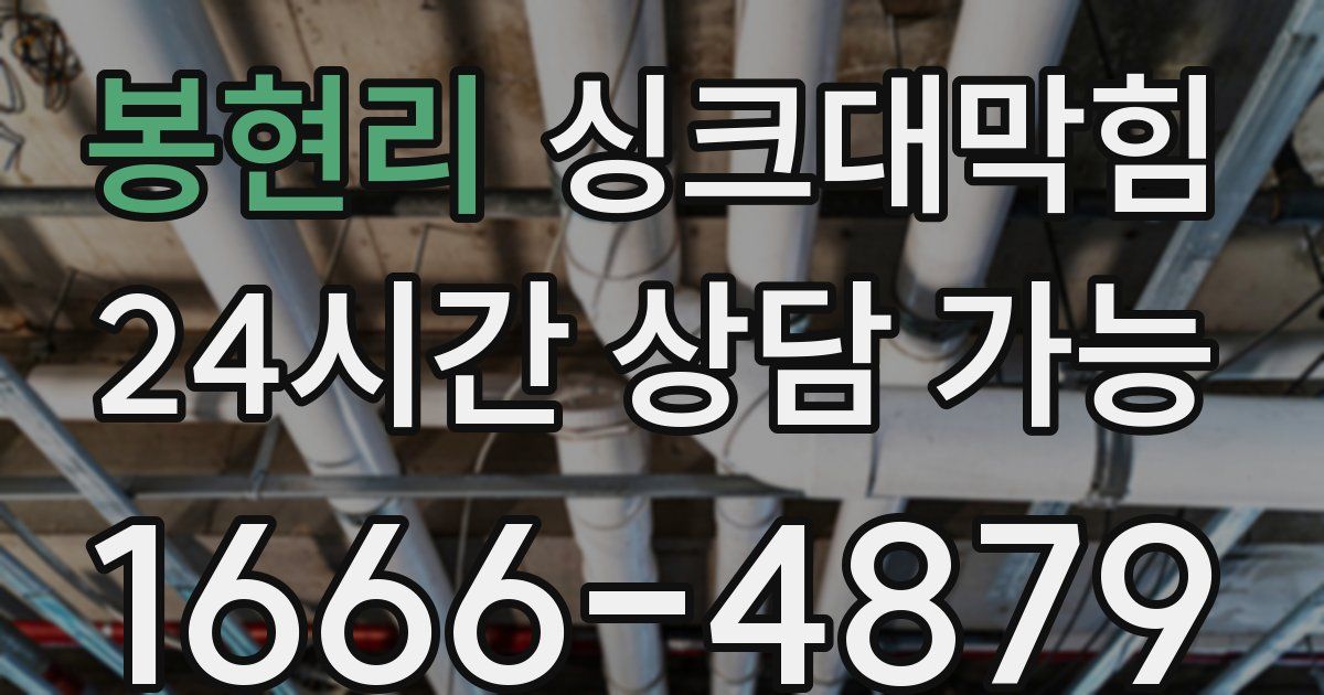 봉현리 싱크대 뚫기