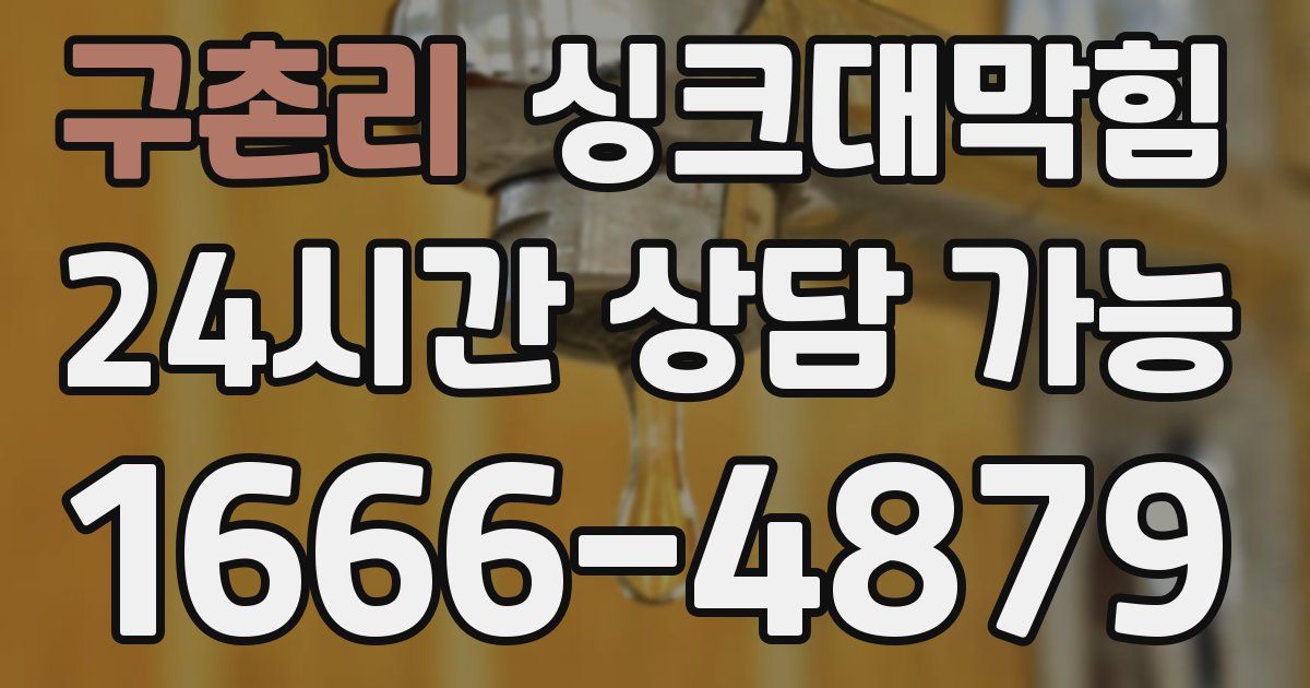 구촌리 싱크대 뚫기