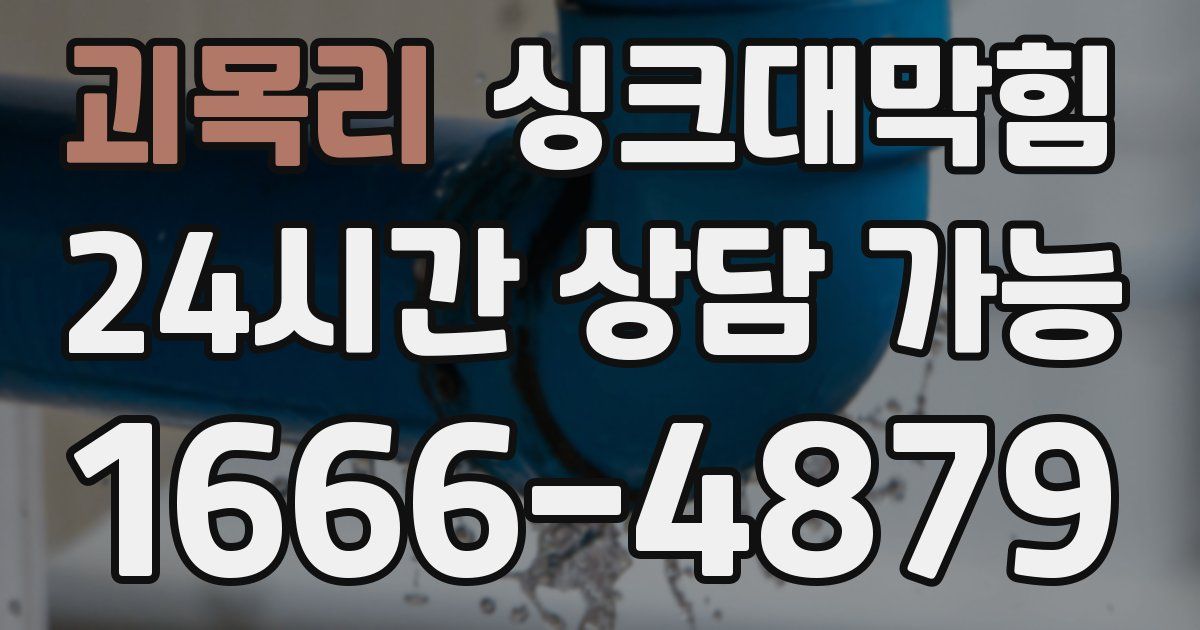 괴목리 싱크대 뚫기