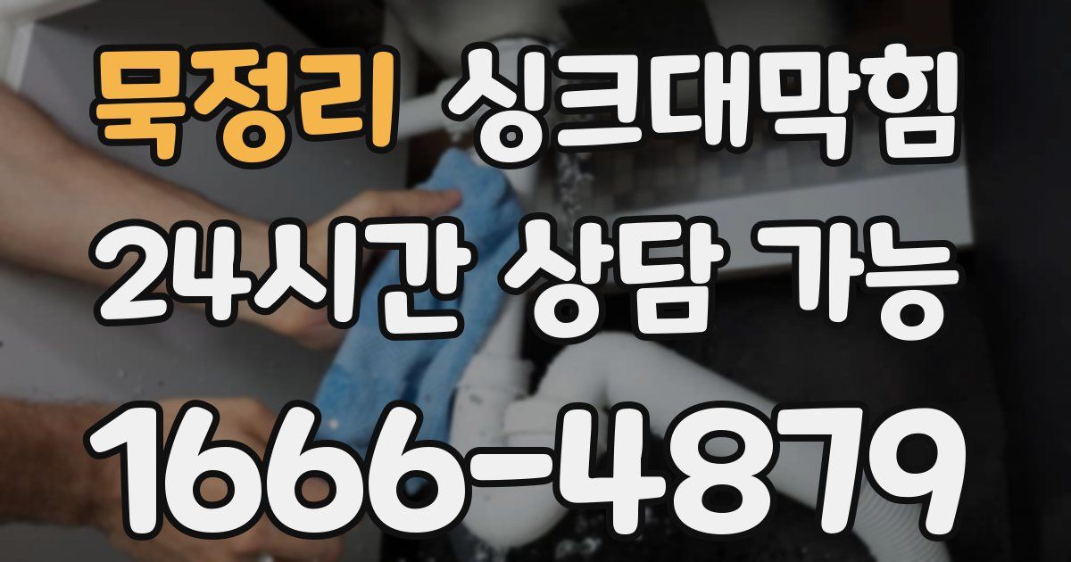묵정리 싱크대 뚫기