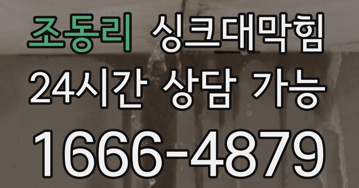 조동리 싱크대 뚫기