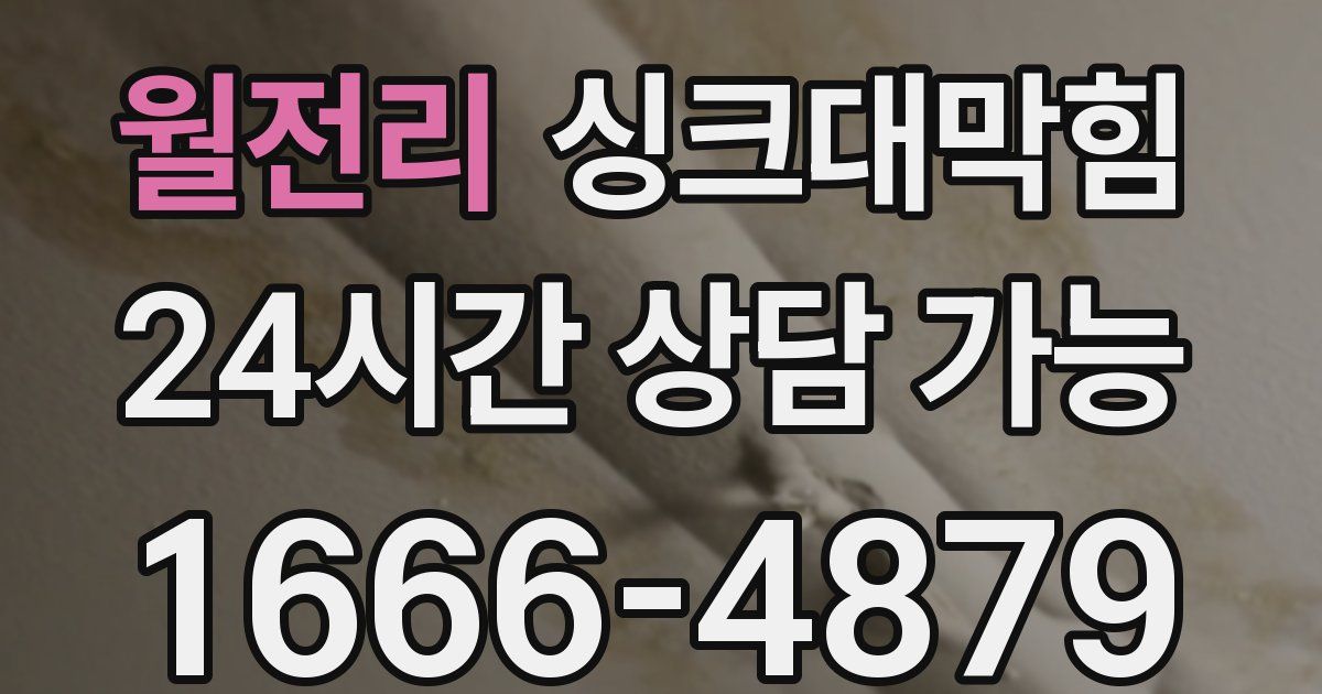 월전리 싱크대 뚫기