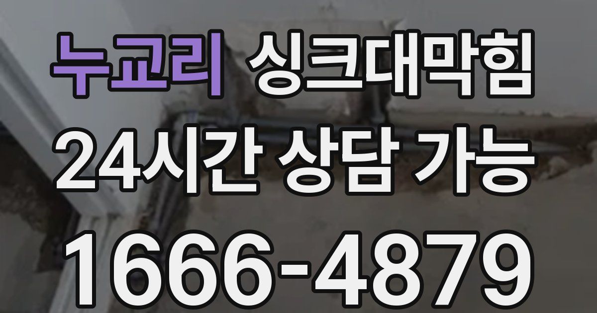누교리 싱크대 뚫기