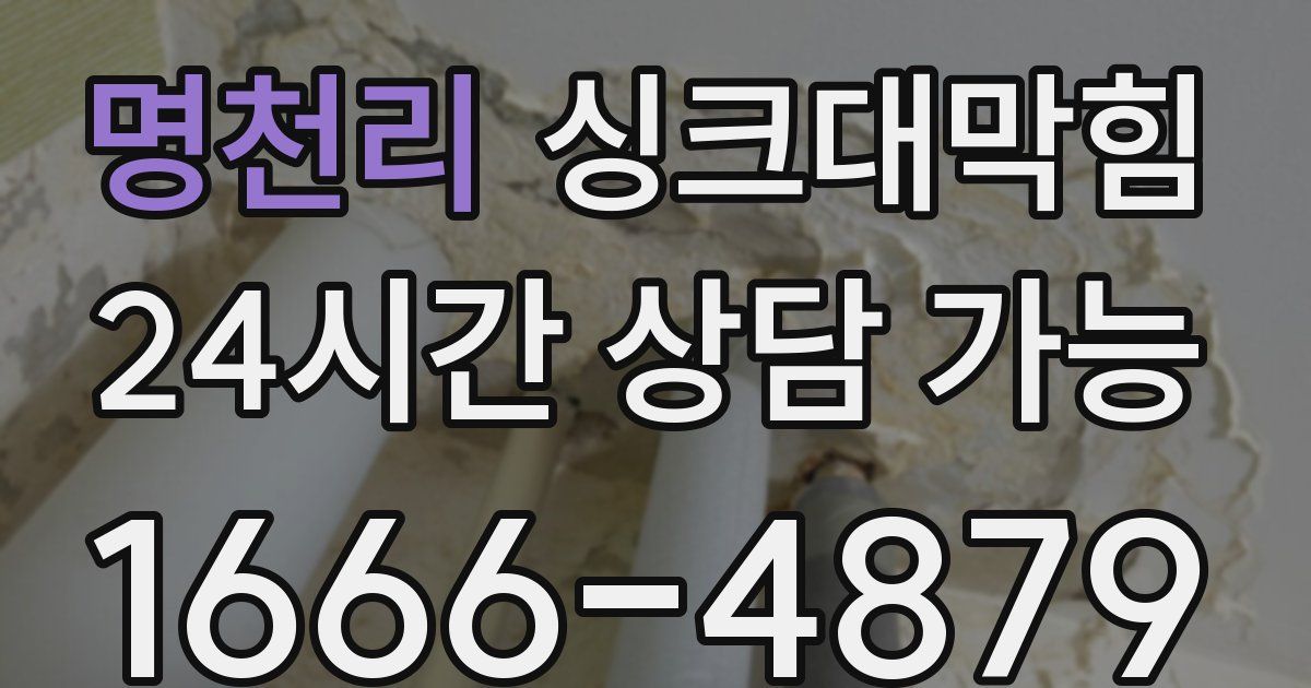 명천리 싱크대 뚫기