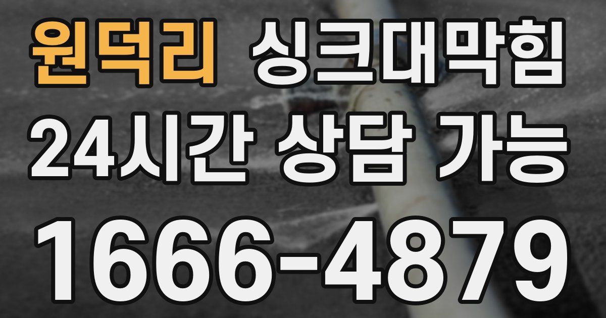 원덕리 싱크대 뚫기