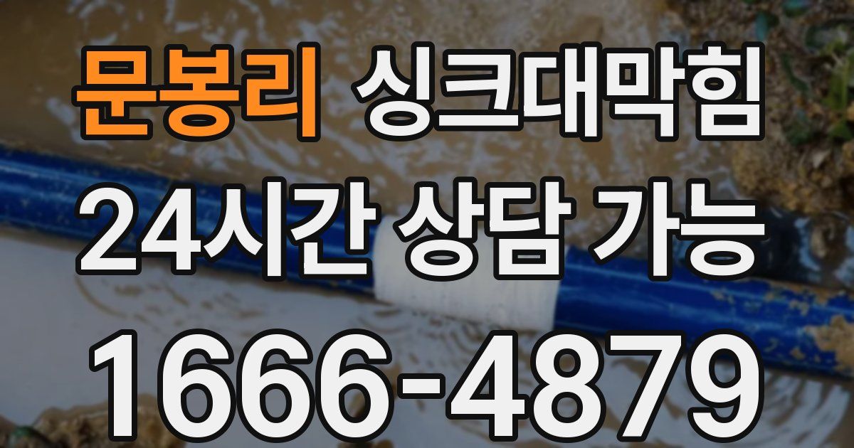 문봉리 싱크대 뚫기