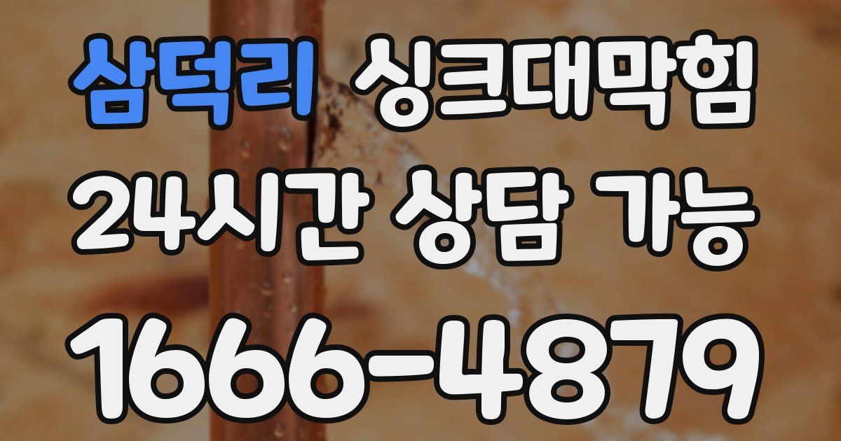 삼덕리 싱크대 뚫기