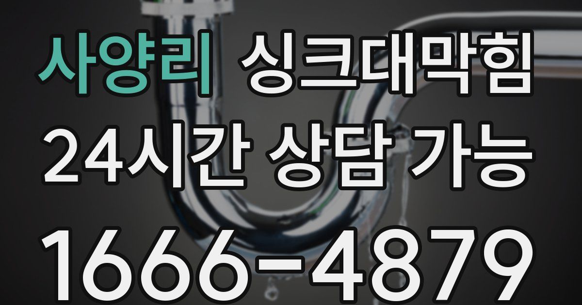 사양리 싱크대 뚫기