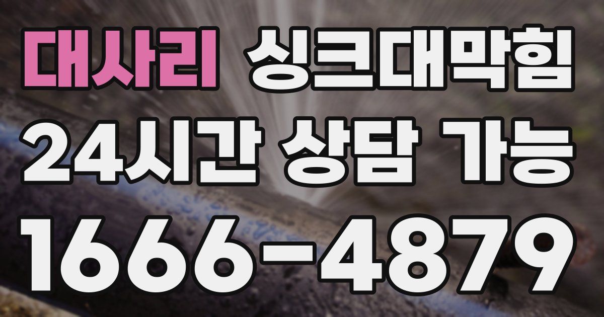 대사리 싱크대 뚫기