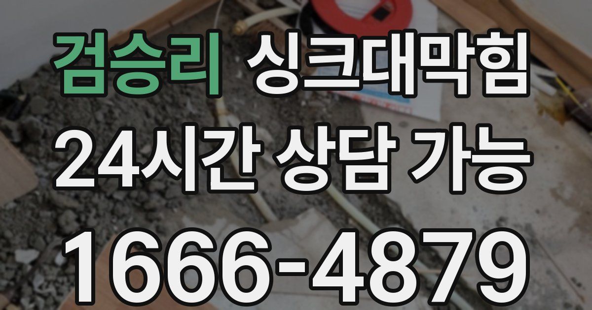 검승리 싱크대 뚫기