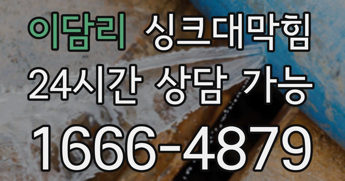 이담리 싱크대 뚫기