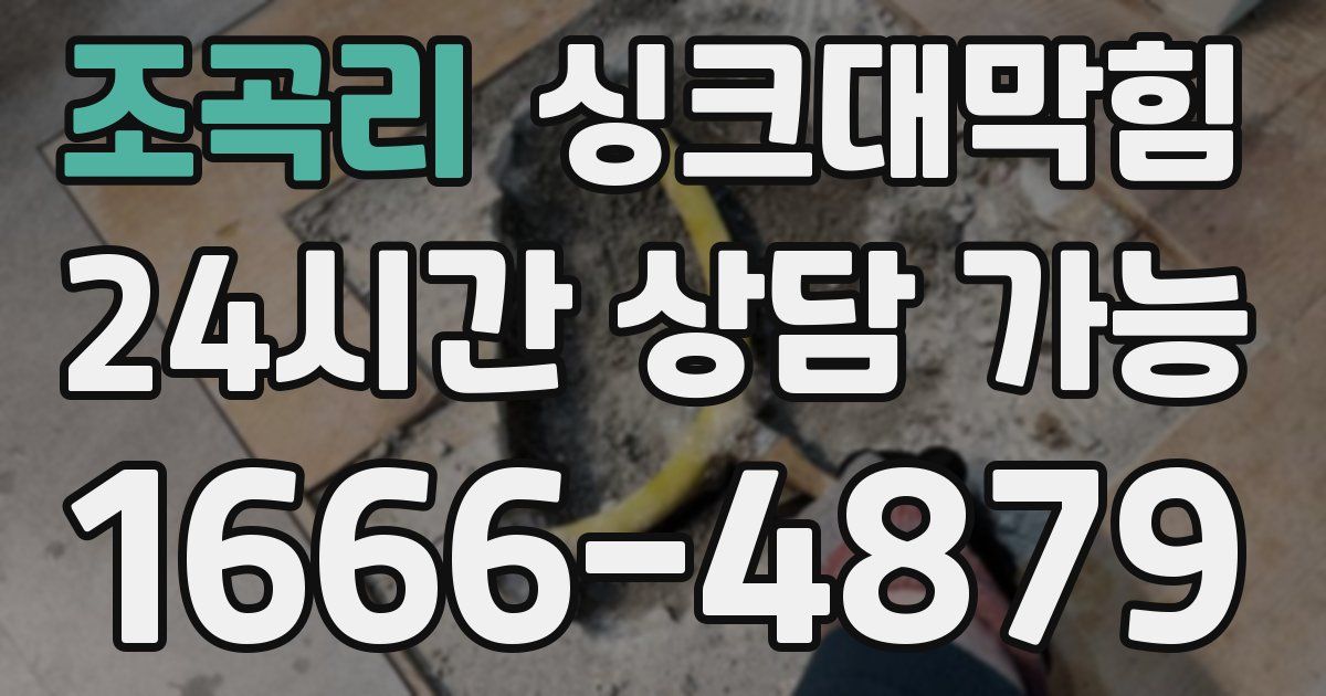 조곡리 싱크대 뚫기