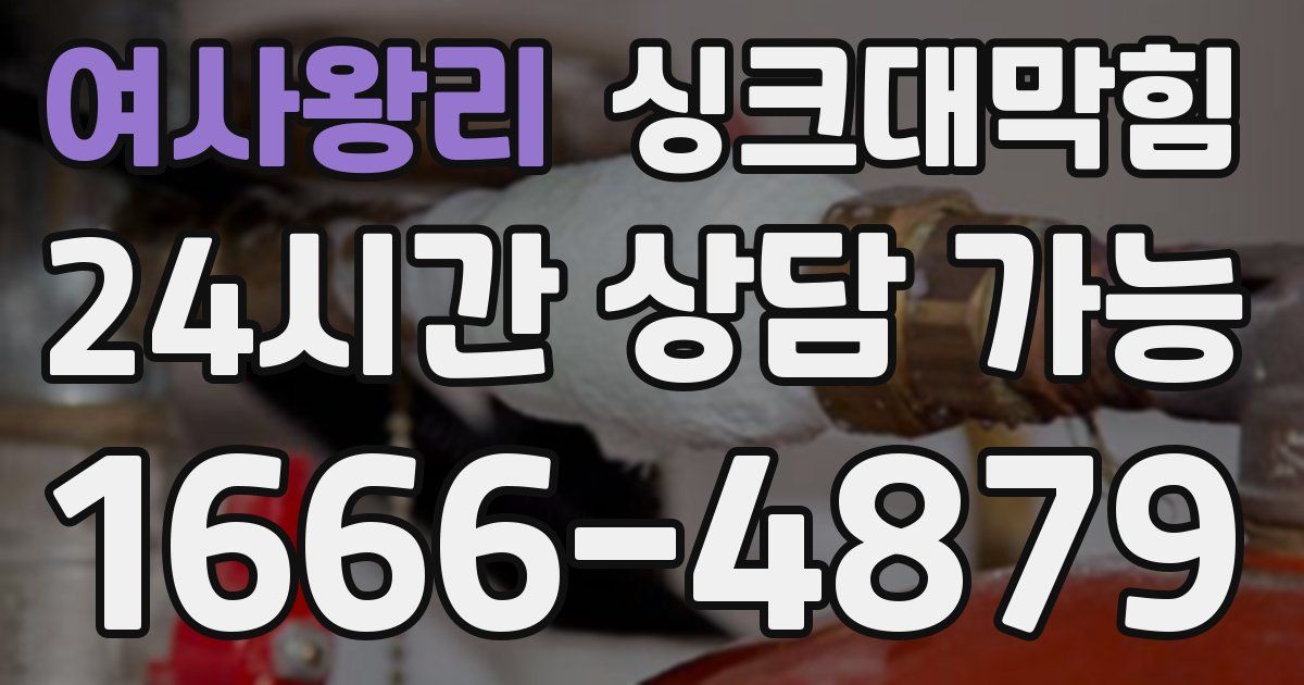 여사왕리 싱크대 뚫기