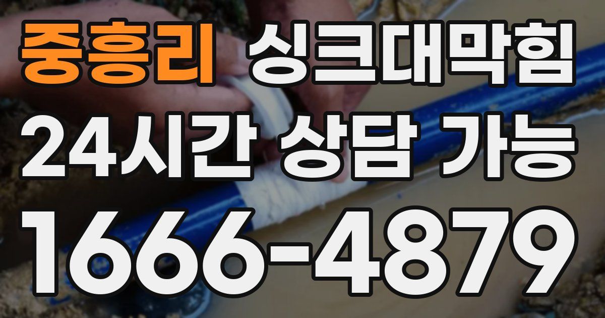 중흥리 싱크대 뚫기