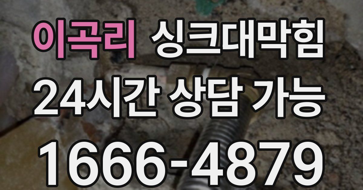 이곡리 싱크대 뚫기